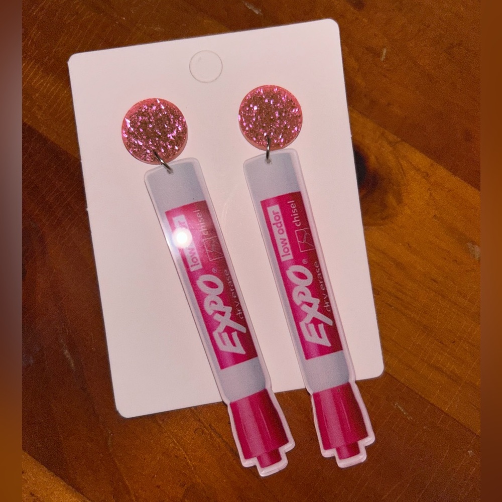 Expo marker earrings